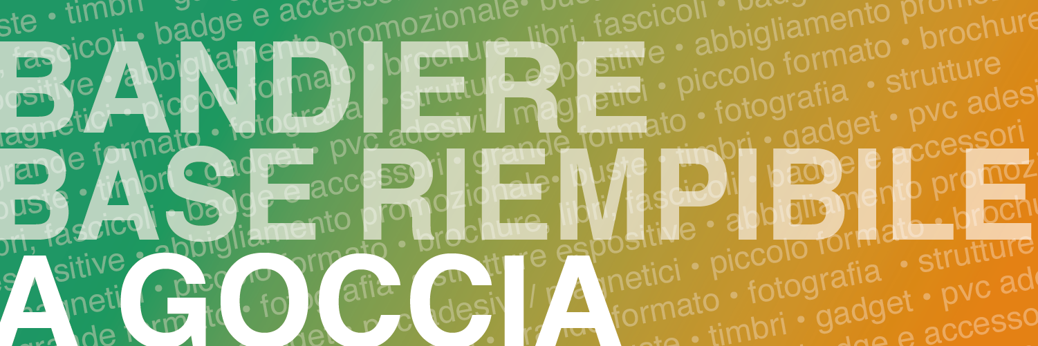 Bandiera A Goccia Pubblicitaria Con Base A Ruote Riempibile D'Acqua – Prodotta In Italia